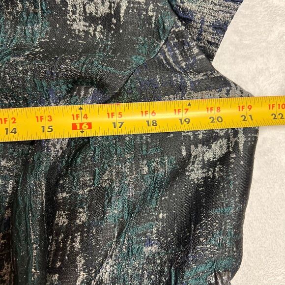 Vince Camuto Plus Size V Neck Cap Sleeve Green Jacquard Dress 16W Women - Picture 10 of 10